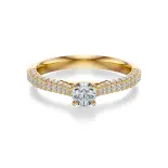 Pierścionek zaręczynowy złoty z diamentami